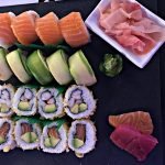 sushi on a tray