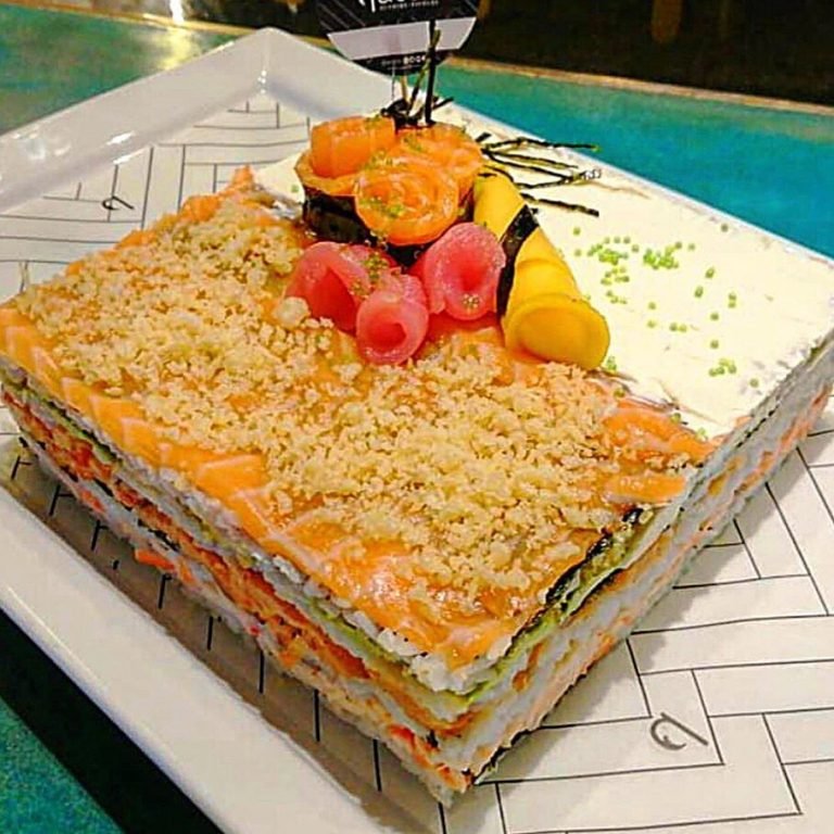 sushi cake at qatch lebanon