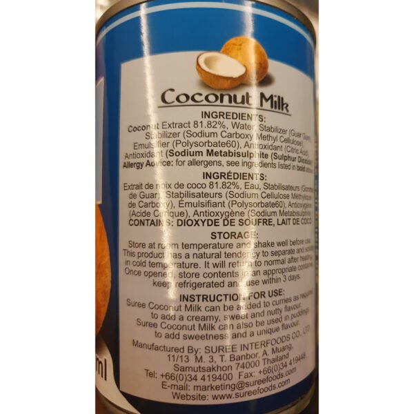 Coconut milk ingredients