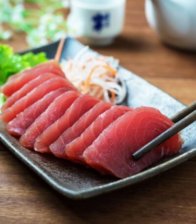 tuna saku fillet yellow fin sashimi