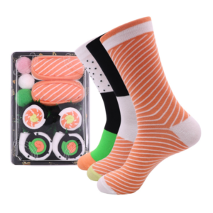 Sushi Socks Box (Set of 3 or 5) (80% cotton)