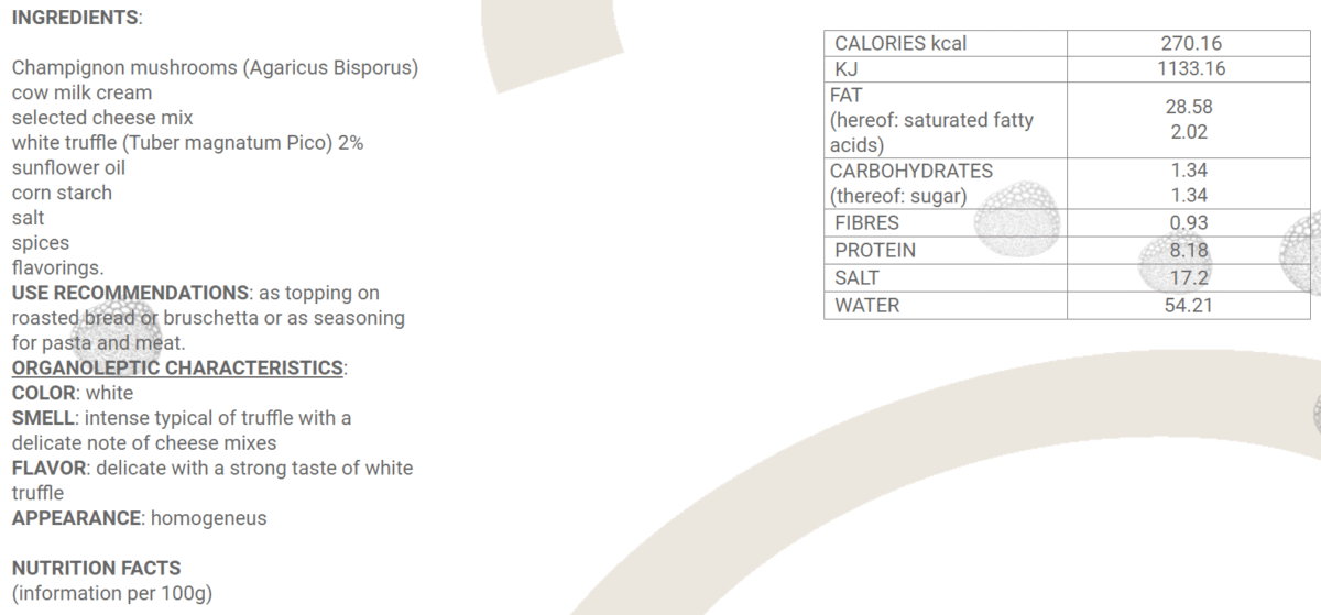 White Truffle Cream 500gr (Italy) - Image 3