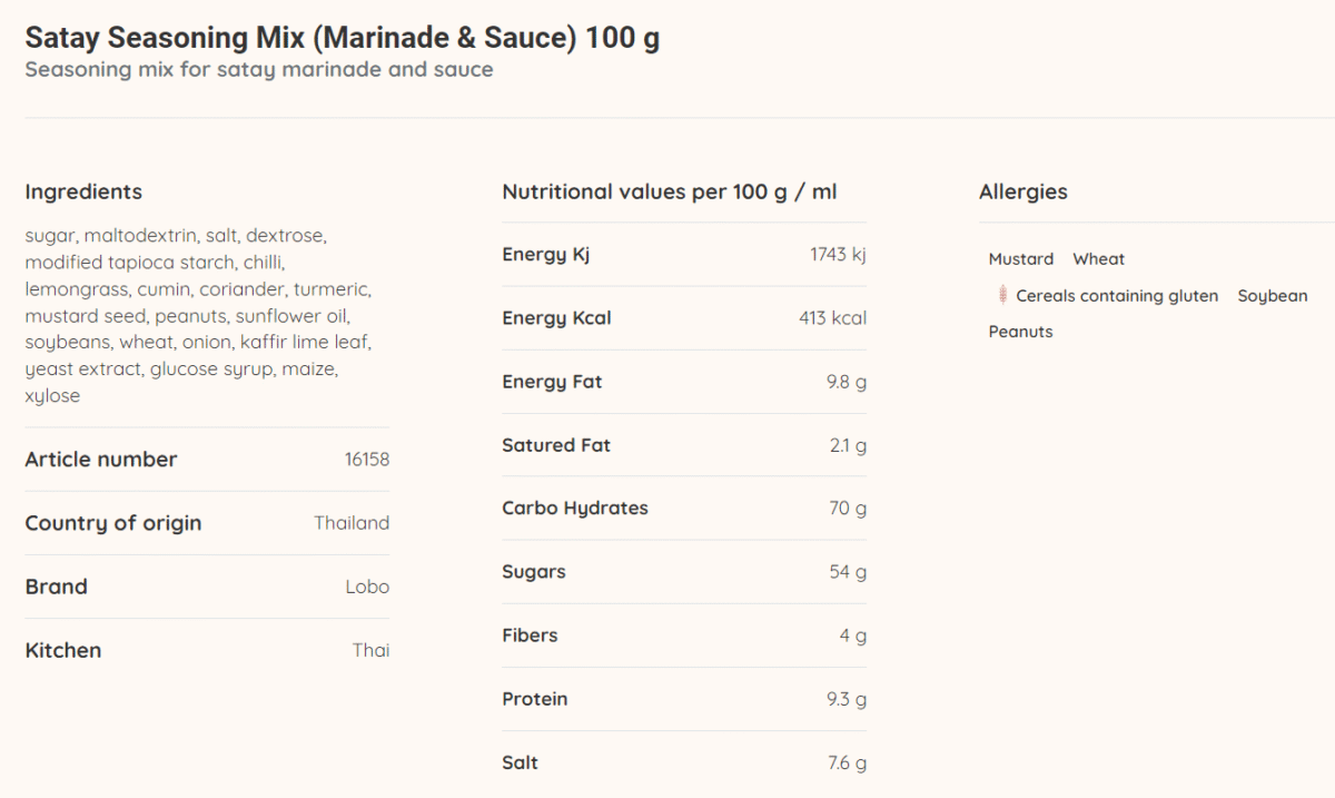 Satay seasoning Mix 100g - Image 3