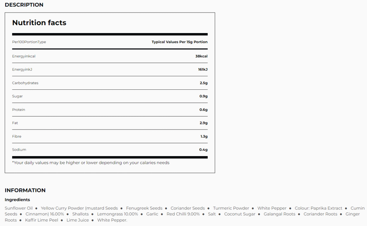 Yellow Curry Paste 227g Real Thai - Image 3