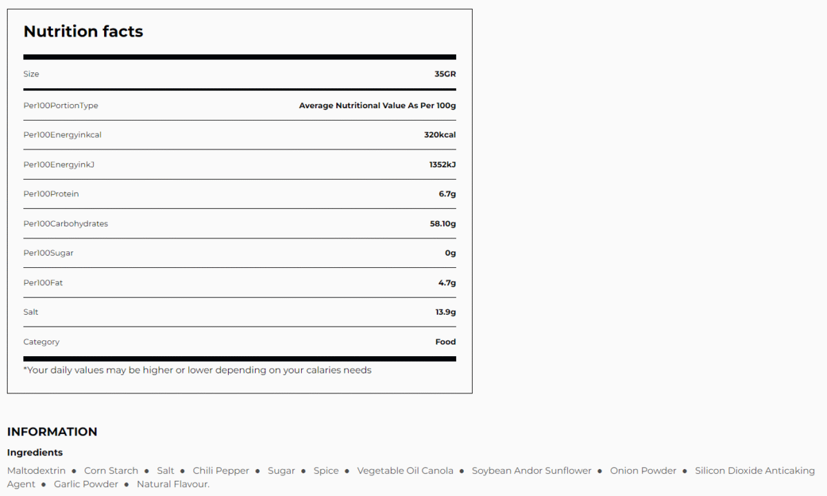 Taco Spice Mix 35g (EL SABOR) - Image 3