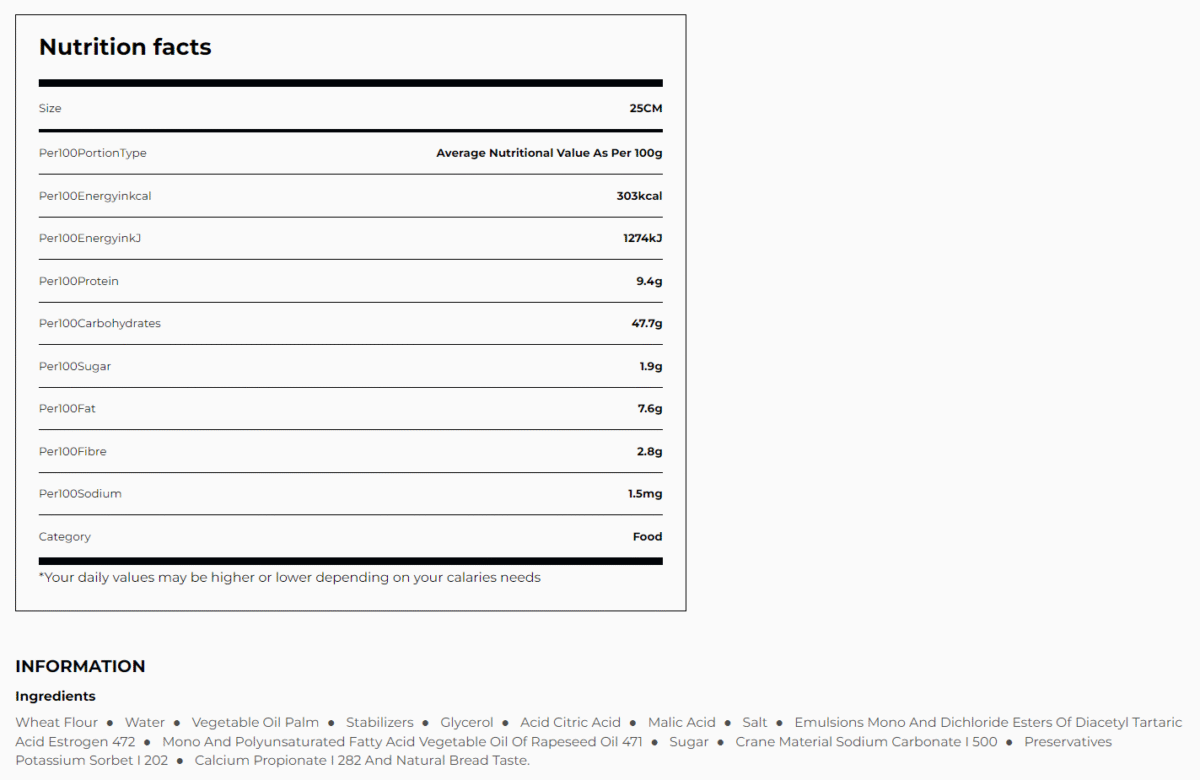Wrap Happy Time 25cm 245g (EL SABOR) - Image 3