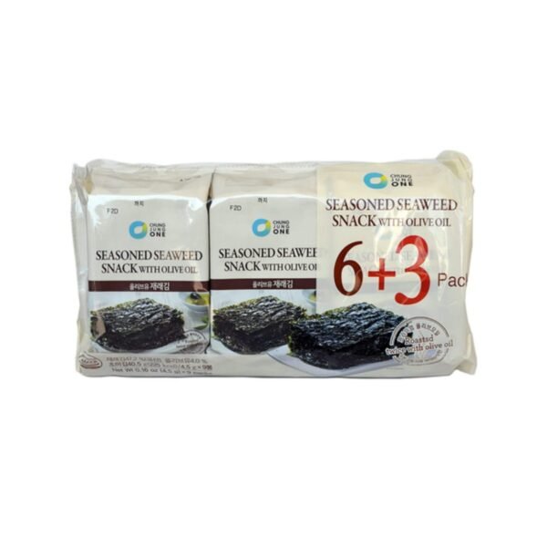 Seasoned Seaweed Snack With Olive Oil (Chung Jung One) 4.5g pack of 9 (6+3)