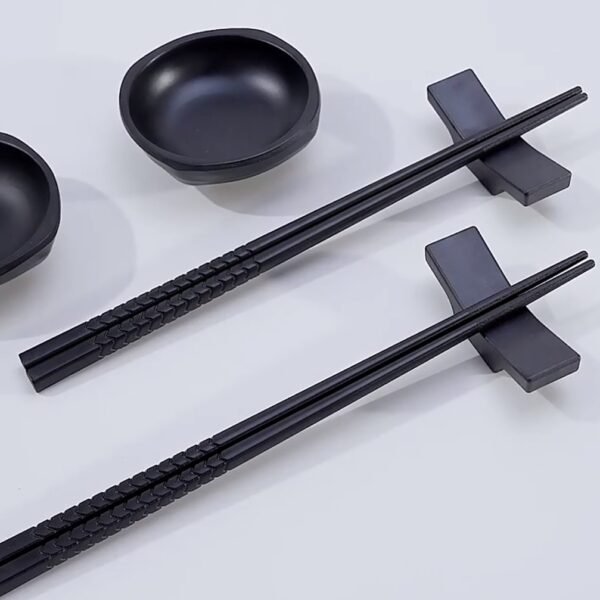 Chopsticks Black Set Premium Reusable (Fiberglass) - Image 2