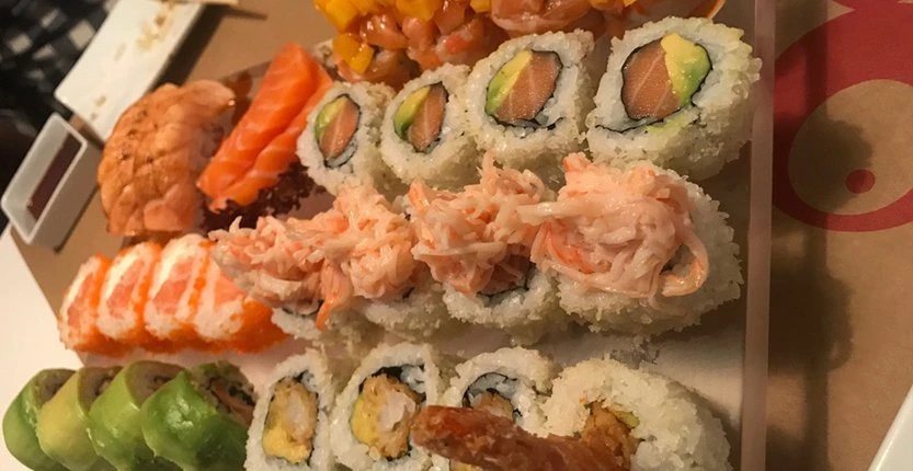 Sushi Ura Makis on a Plate at Ginger and Co Lebanon