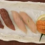 Sushi Nigiri and Sashimi in a Porcelain Plate in Lebanon
