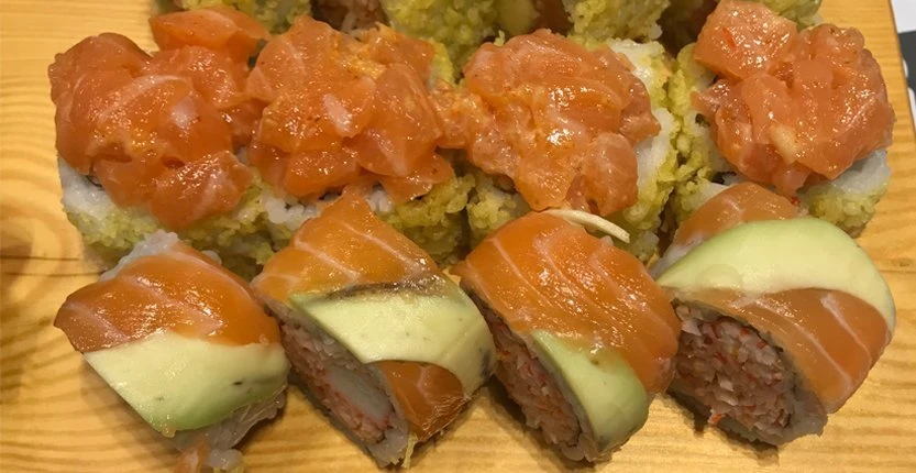 Sushi Ura Makis on a Plate at Sushi Samurai Lebanon