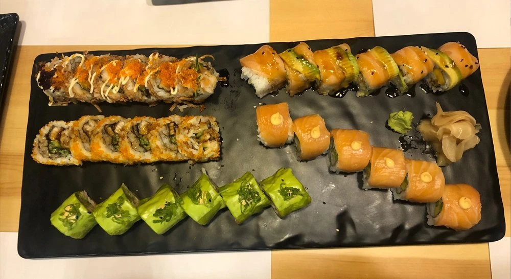 sushi in a tray