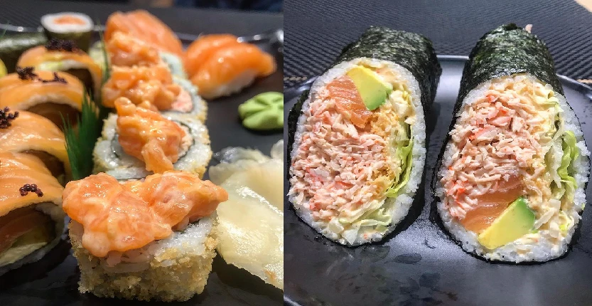 Sushi in a plate