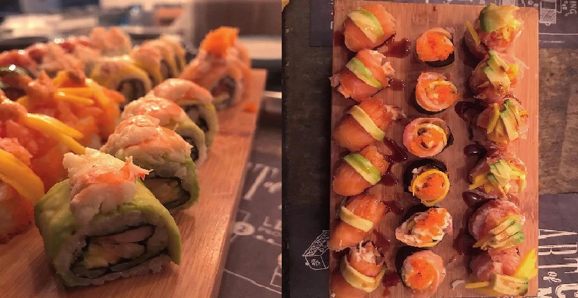 Sushi in a plate