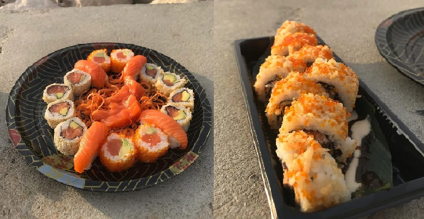 Sushi in a plate