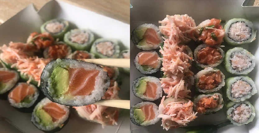 Sushi in a plate