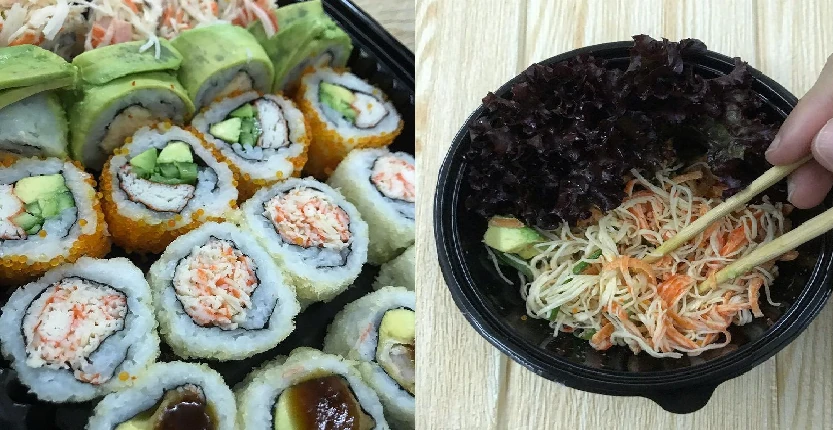 Sushi in a plate