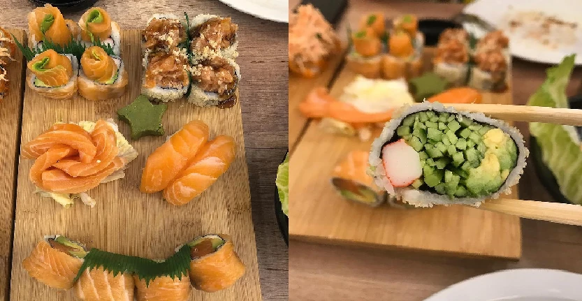 Sushi in a plate