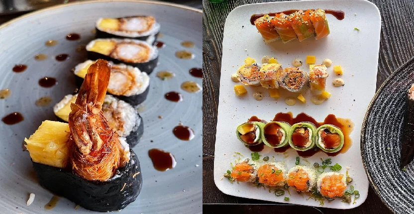 Sushi in a plate