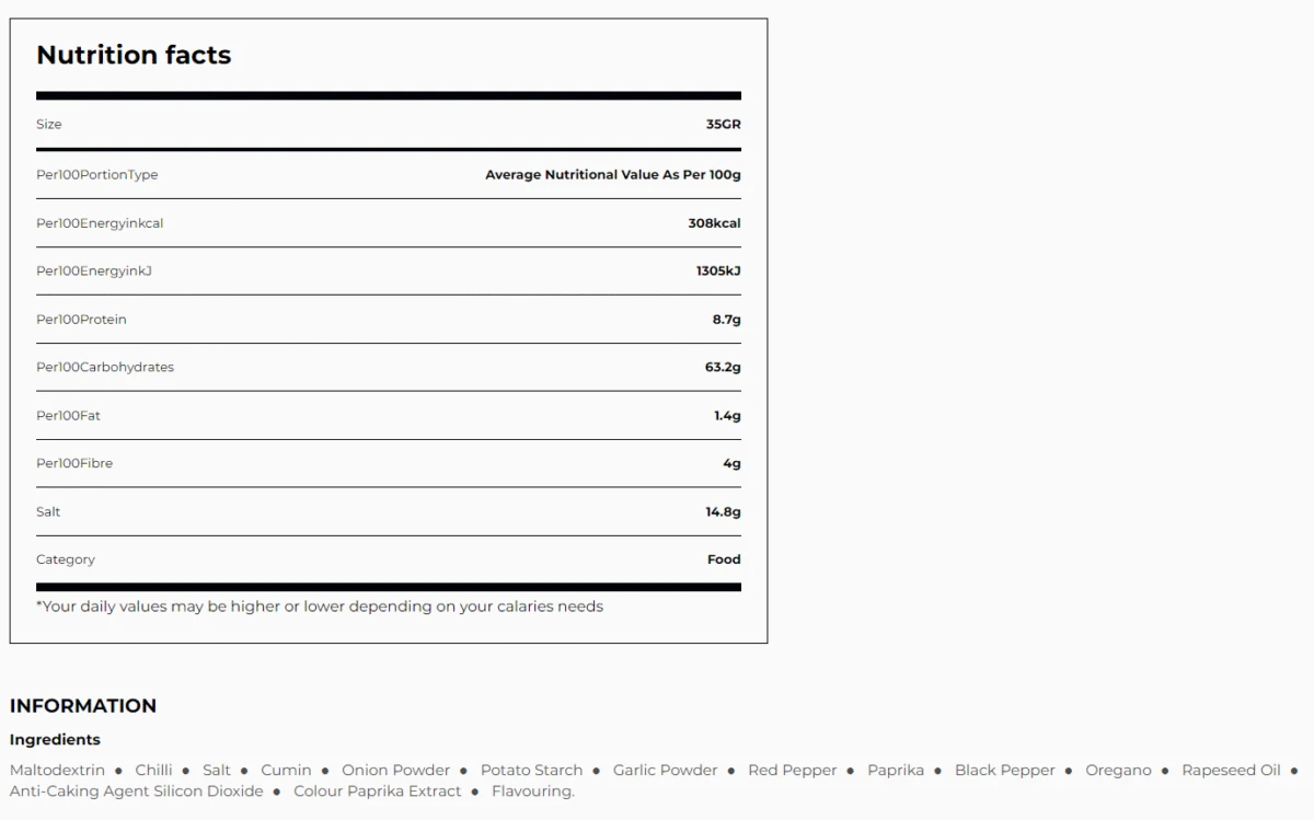 Fajita Spice Mix 35g (EL SABOR) - Image 3